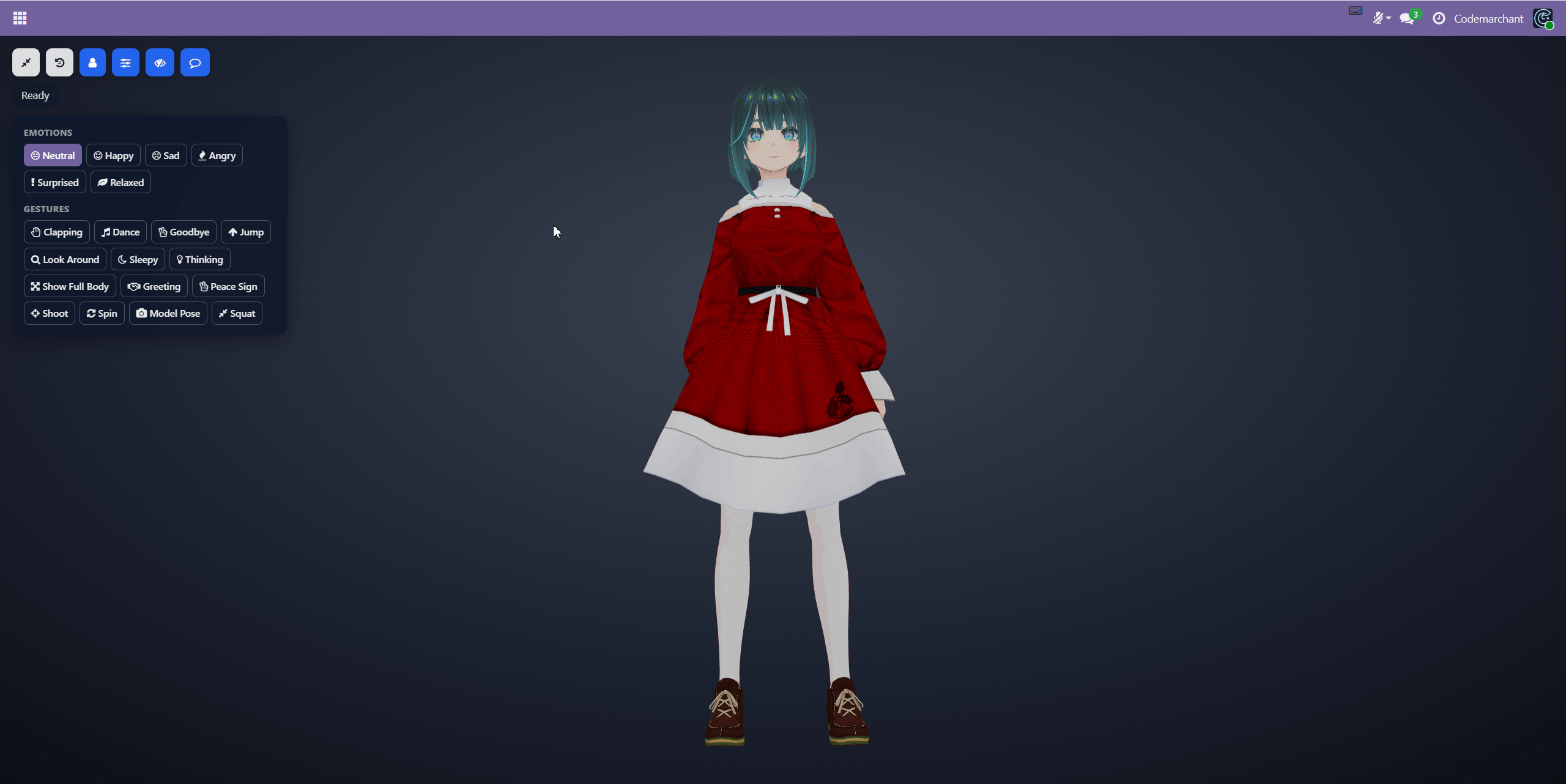 ara gif spinning in christmas dress