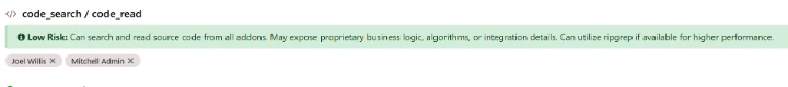 code search/read tool allowlist setting
